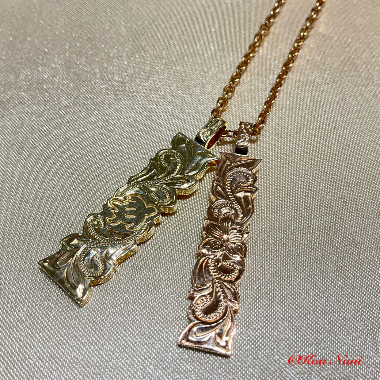 14K Koa Nani 2トーン バレルペンダント Lサイズ ハワイ コアナニ アイランドファインジュエリー|コアナニ – Island by Koa Nani