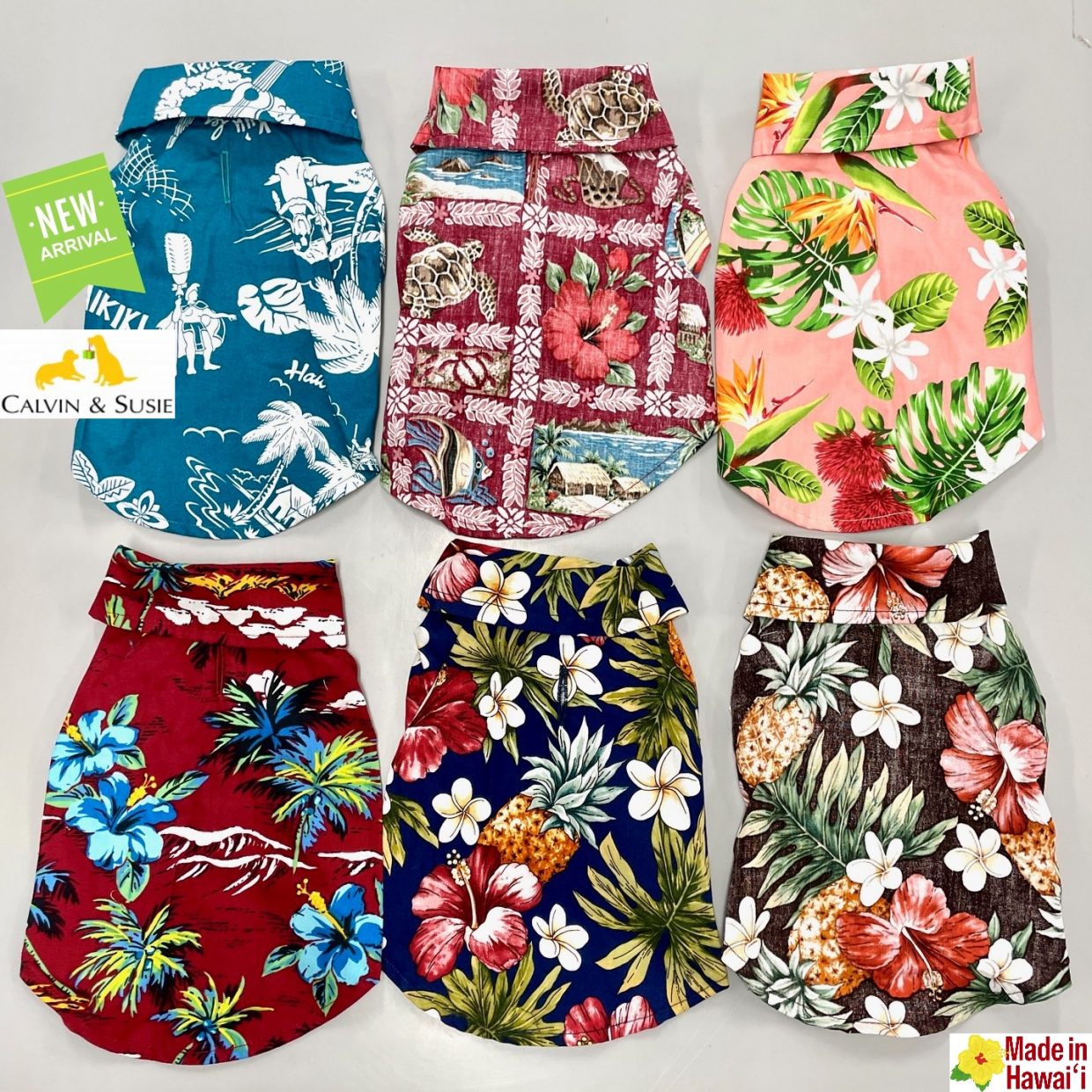 【カルビン＆スージー】ペット用アロハシャツ新柄入荷✨ハワイ製