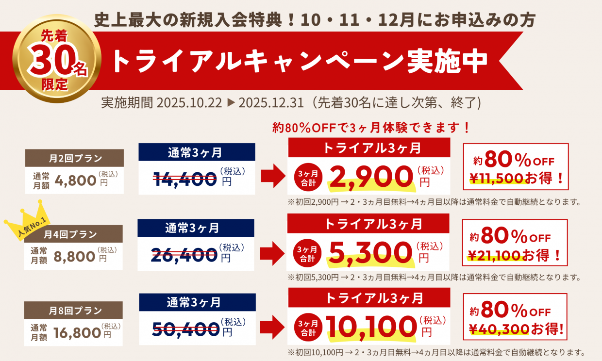 【先着30名限定】80％OFFで3ヶ月間英会話レッスン