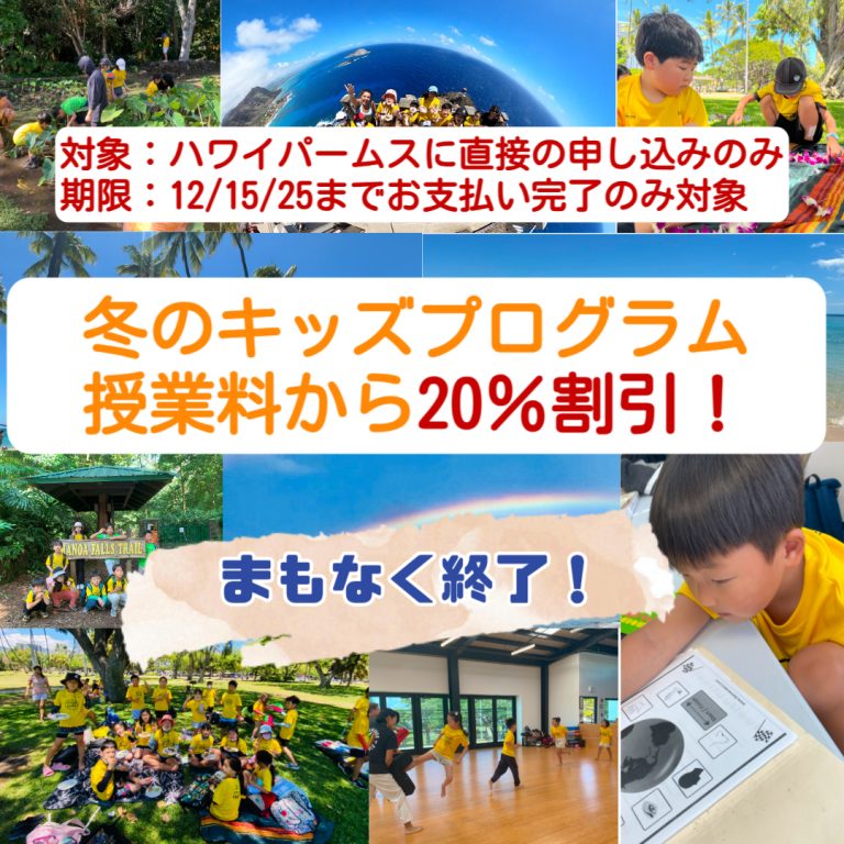 🌟まもなく終了！冬のキッズプログラムのキャンペーン🌟
