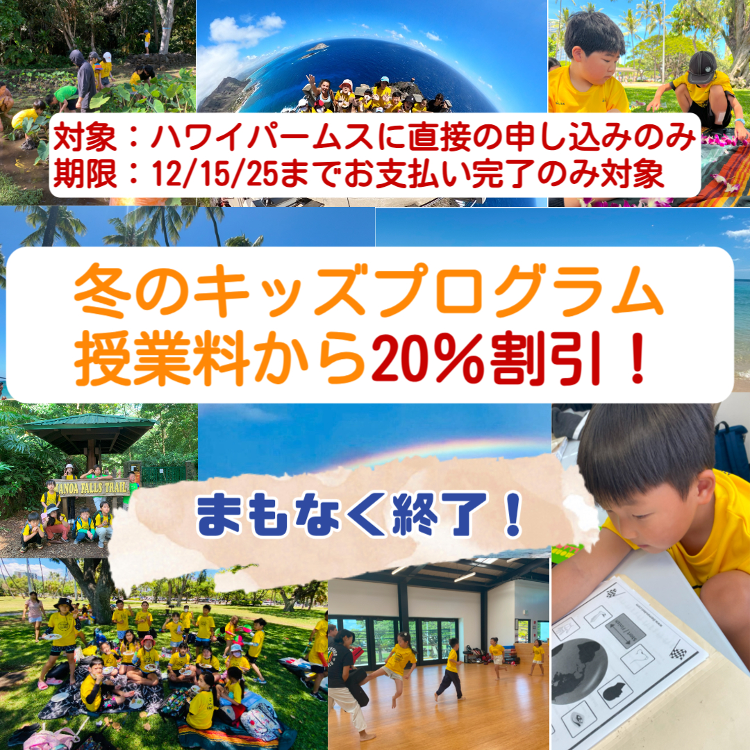 🌟まもなく終了！冬のキッズプログラムのキャンペーン🌟