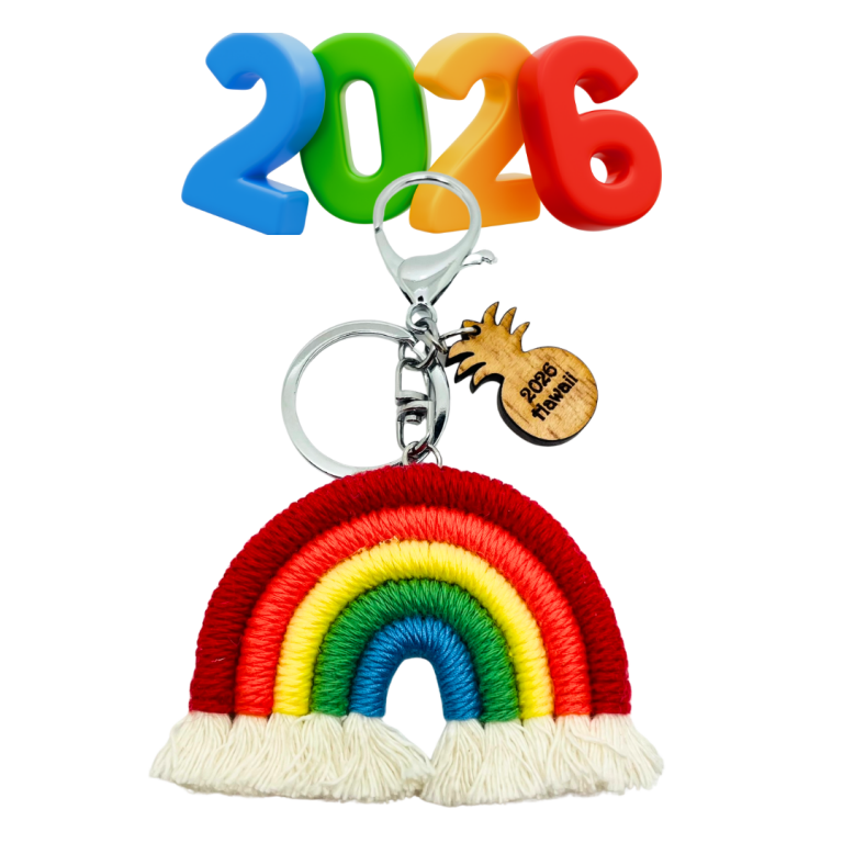 2026年コアウッドチャーム付きレインボーバッグチャーム
