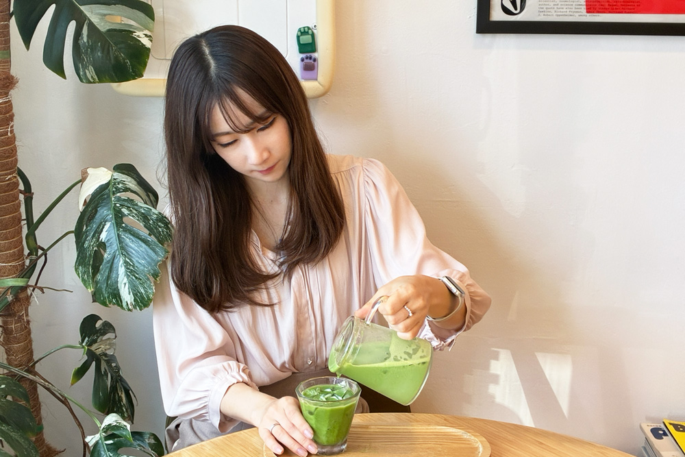 ハワイ ネココネコカフェ 抹茶ラテ